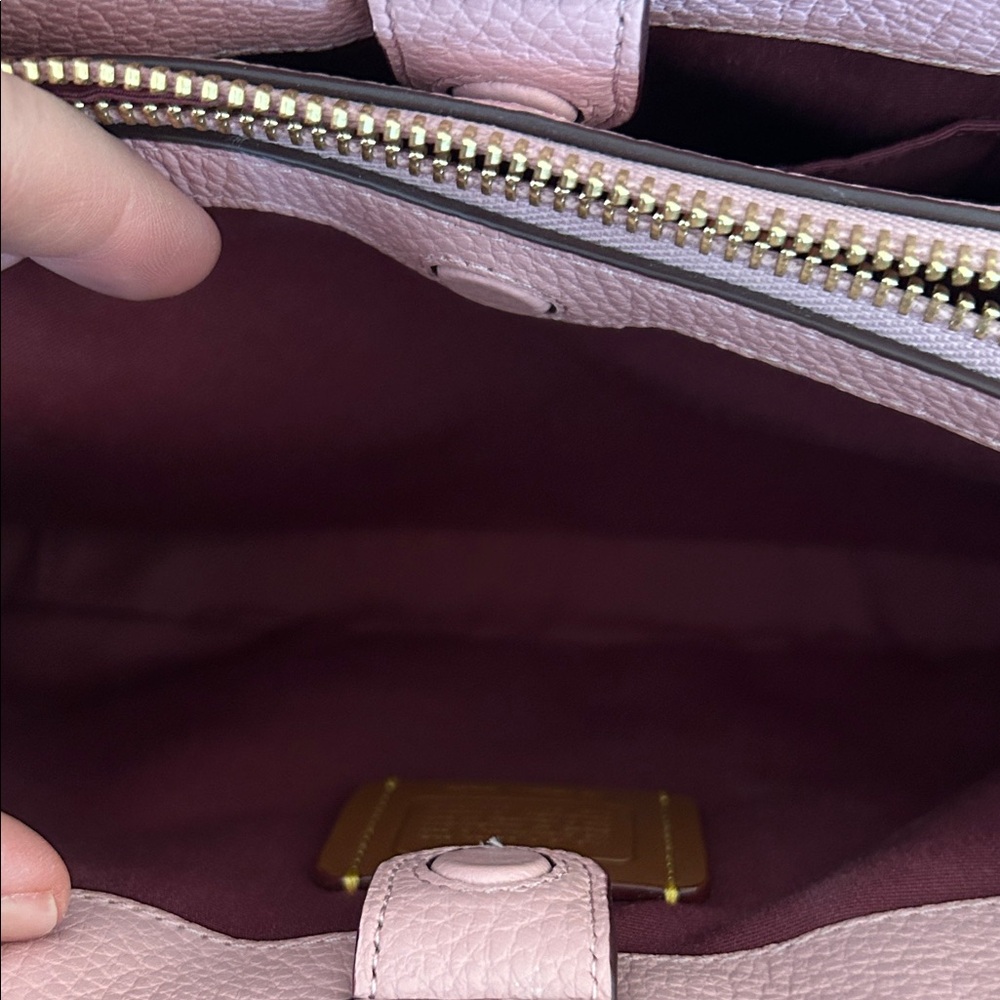 Coach Powder Pink Pebbled Leather Savannah Satchel - Picture 9 of 14